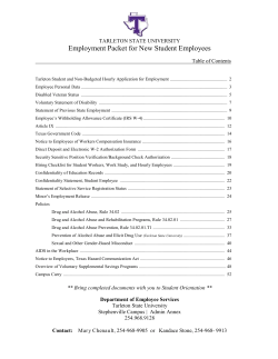 Employment Packet for New Student Employees