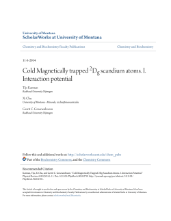 Cold Magnetically trapped 2Dg scandium atoms. I. Interaction potential