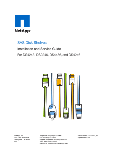 SAS Disk Shelves Installation and Service Guide For