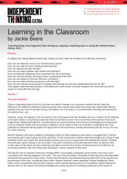 Learning in the Classroom