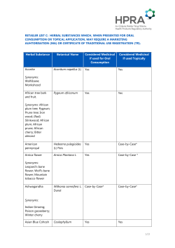 RETAILER LIST C: HERBAL SUBSTANCES WHICH, WHEN