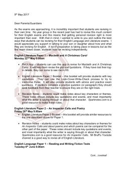 Yr 11 Preparation for Exams