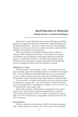Rural Education in Minnesota - Center for Rural Policy Development