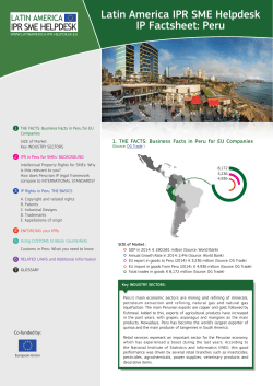 Latin America IPR SME Helpdesk IP Factsheet: Peru