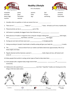 Healthy Lifestyle - Softball Ontario