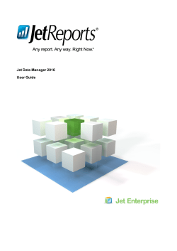 Jet Data Manager 2016 User Guide