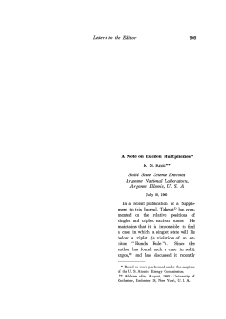 A Note on Exciton Multiplicities