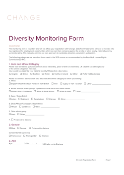 Diversity Monitoring Form - Change Recruitment Group