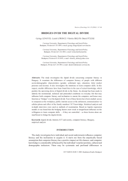 BRIDGES OVER THE DIGITAL DIVIDE