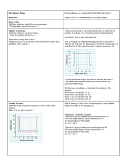 Mini Lesson Topic Drawing Shapes on a Coordinate Grid (Cartesian