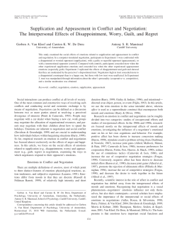Supplication and Appeasement in Conflict and