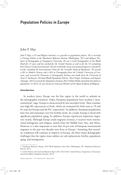 Population Policies in Europe - Conf&eacute;rence Olivaint de Belgique