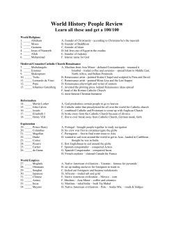 SOL Review of Key People - Mr. Bednarski`s World History Page