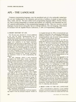 apl-the language - The Johns Hopkins University Applied Physics