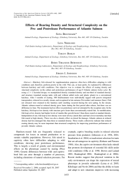 Effects of Rearing Density and Structural Complexity on the Pre