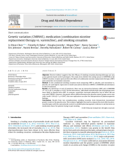 Genetic variation (CHRNA5), medication (combination nicotine
