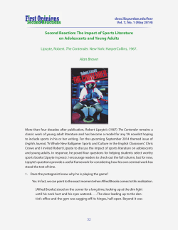 Second Reaction: The Impact of Sports Literature - Purdue e-Pubs