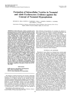Formation of Intracellular Vesicles in Neonatal and Adult