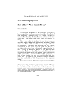 Rule of Law: What Does it Mean? - University of Minnesota Human