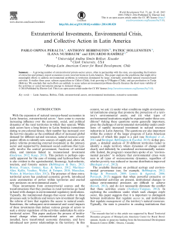 Extraterritorial Investments, Environmental Crisis, and