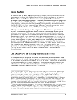 Introduction An Overview of the Impeachment Process