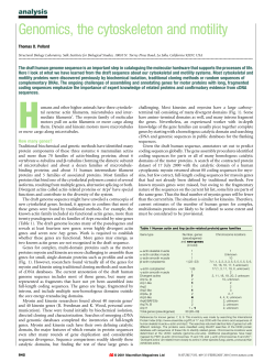 Genomics, the cytoskeleton and motility