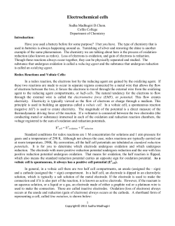 Electrochemical cells
