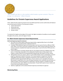 Guidelines for Einstein Supernova Award Applications
