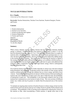 Nuclear Interactions