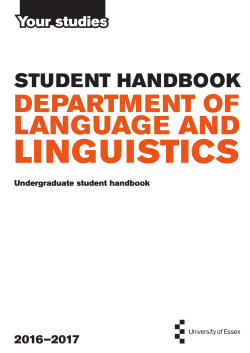 LANGUAGE AND - University of Essex