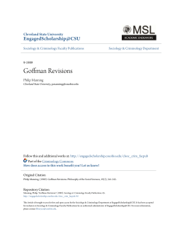 Goffman Revisions - EngagedScholarship@CSU