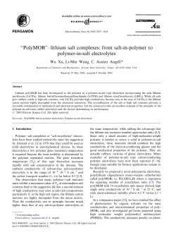 а/lithium salt complexes: from salt-in-polymer to