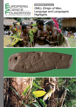 OMLL (Origin of Man, Language and Languages) Highlights