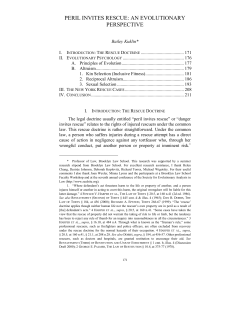 peril invites rescue: an evolutionary perspective