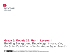 Grade 5: Module 2B: Unit 1