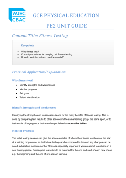 Fitness Testing - Long Road Moodle