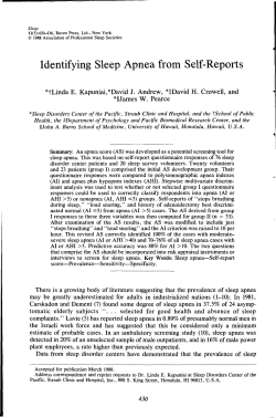 Identifying Sleep Apnea from Self