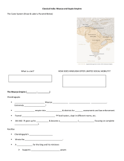 Classical India: Maurya and Gupta Empires The Caste System