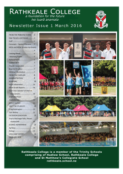 March 2016 Principal`s Newsletter