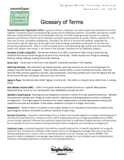 Health and Housing Glossary of Terms
