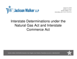 Interstate Determinations under the Natural Gas Act and Interstate