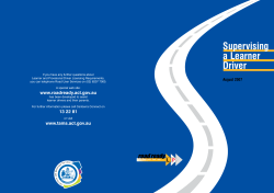 Supervising a Learner Driver - ACT Road Ready