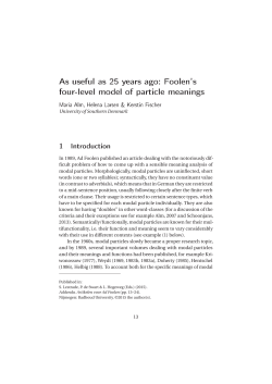 University of Southern Denmark In 1989, Ad Foolen