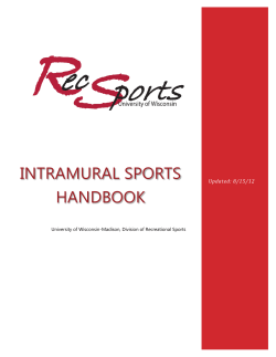 intramural sports handbook - UW Madison Rec Sports