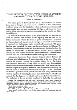 The Function of the Lower Federal Courts as Protectors of Civil