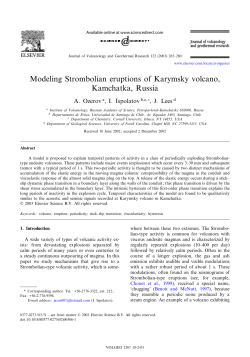 Modeling Strombolian eruptions of Karymsky volcano, Kamchatka