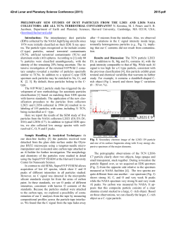 PRELIMINARY SEM STUDIES OF DUST PARTICLES FROM THE