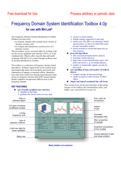 Frequency Domain System Identification Toolbox 4.0p