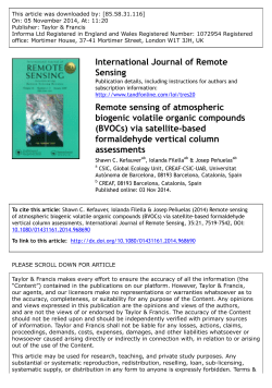 Remote sensing of atmospheric biogenic volatile organic