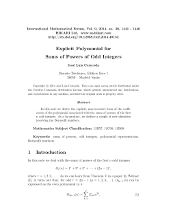 Explicit Polynomial for Sums of Powers of Odd Integers